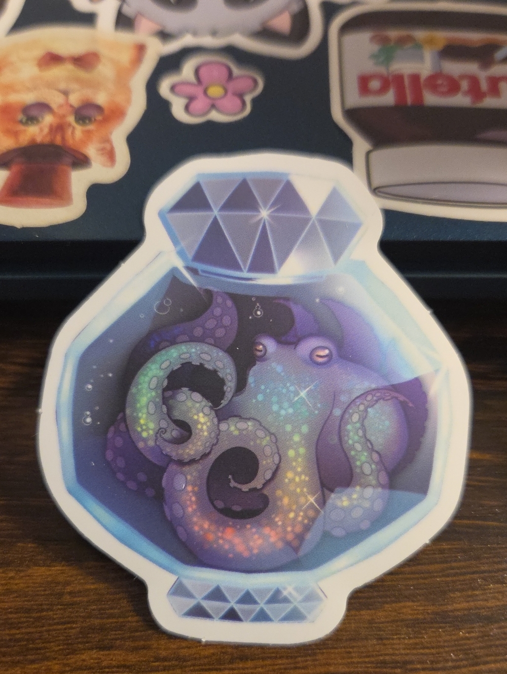 Purple Octopus Aquarium Sticker - Decorative Fish Tank Accent